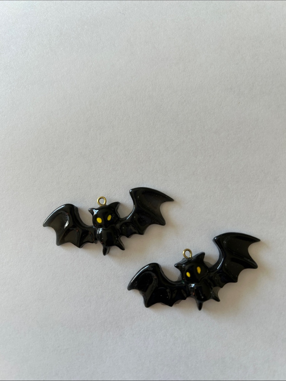 Black Bat Costume Charm Pair - Earrings Costume Accessory